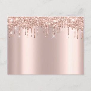 Rose Gold Sark Tropft Minimal Einfach Glam Ankündigungspostkarte