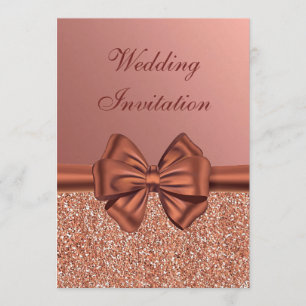 Rose Gold Satin Bow - Hochzeit Einladung