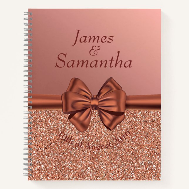 Rose Gold Satin Bow - Planer Notizbuch (Vorderseite)