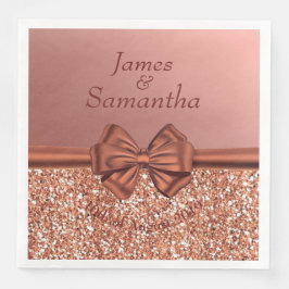 Rose Gold Satin Bow - Serviette