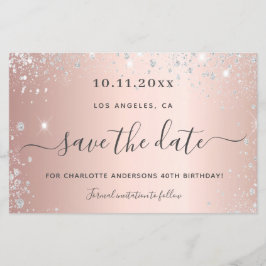 Rose Gold Save the Date