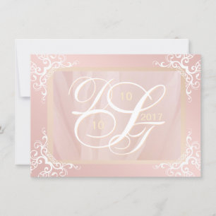 Rose Gold Save the Date Monogramm