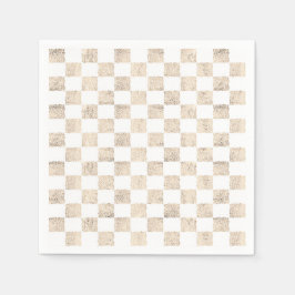 Rose Gold Schachbrett Boardmuster Servietten