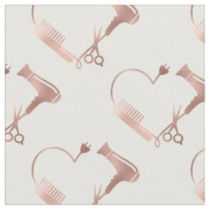 Rose Gold Schere Haar Stylistin Salon Herzstück Stoff