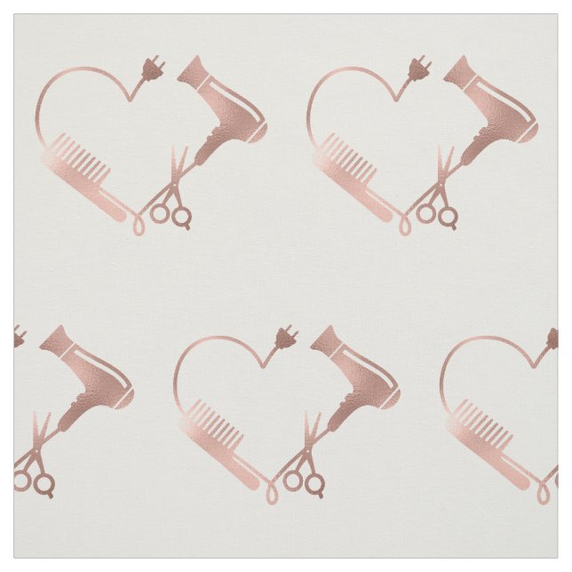 Rose Gold Scheren Haar Stylist Salon Muster Stoff (Muster)