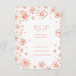 Rose Gold Schneeflocken Winter RSVP Karte