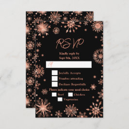 Rose Gold Schneeflocken Wintermesse RSVP Karte