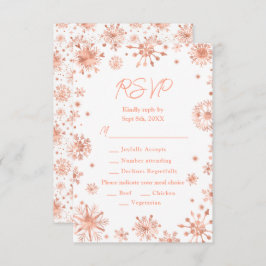 Rose Gold Schneeflocken Wintermesse RSVP Karte