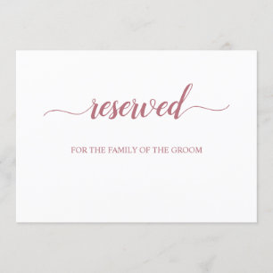 Rose Gold Schrift Reservierte Hochzeit Sitzordnung Einladung