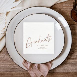 Rose Gold Schriftzug Absolvent Simple Abschluss Serviette