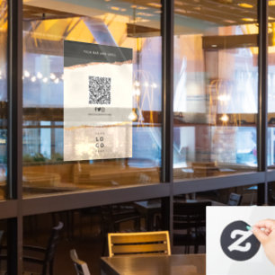 Rose Gold Schwarz Bar Preis QR-Code Fensteraufkleber