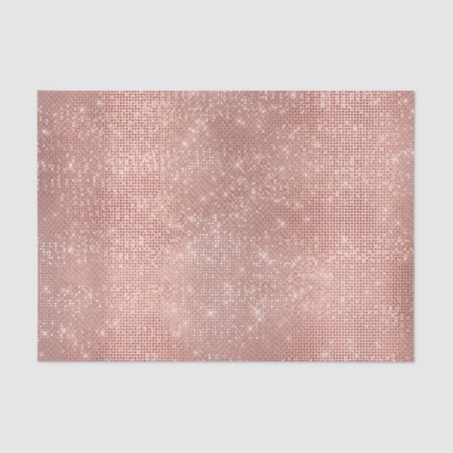 Rose Gold Schwarz Metallic Powder Glitzer Lux Seidenpapier (Vorderseite)