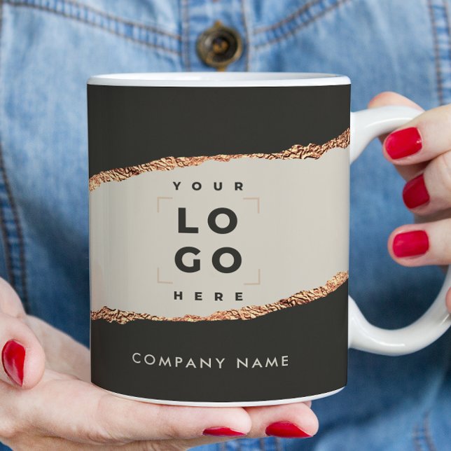 Rose Gold Schwarz Moderne Girly Preis Kaffeetasse (Von Creator hochgeladen)