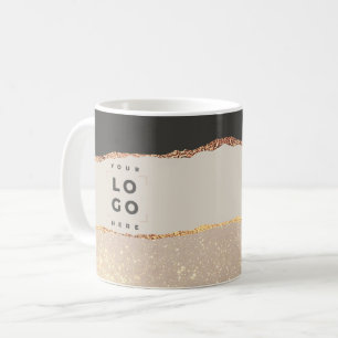 Rose Gold Schwarz Moderne Girly Preis QR-Code Kaffeetasse