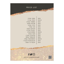 Rose Gold Schwarz Moderne Girly Preis QR-Code