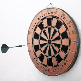 Rose Gold Schwarz Rosa Individuelle Name Elegante Dartscheibe