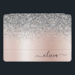 Rose Gold - Schwarz Rosa Silber Glitzer Monogramm iPad Pro Cover<br><div class="desc">Rose Gold - Rosa- und Silberne Imitate Foil metallic Sparkle Glitzer gebürstete Metal Monogram Name Laptop Case. Das macht den perfekten 16 Geburtstag,  Hochzeit,  Brautparty,  Jubiläum,  Babydusche oder Junggeselinnen-Abschied Geschenk für jemanden,  der Lieben glamourösen Luxus und schicke Stile.</div>