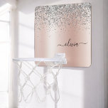 Rose Gold - Schwarz Rosa Silber Glitzer Monogramm Mini Basketball Netz<br><div class="desc">Rose Gold - Rosa und Silber Imitate Foil metallic Sparkle Glitzer gebürstete Metal Monogram Name Mini Basketball Hoop. Das macht den perfekten 16 Geburtstag,  Hochzeit,  Brautparty,  Jubiläum,  Babydusche oder Junggeselinnen-Abschied Geschenk für jemanden,  der Lieben glamourösen Luxus und schicke Stile.</div>