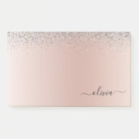 Rose Gold - Schwarz Rosa Silber Glitzer Monogramm