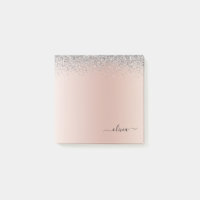 Rose Gold - Schwarz Rosa Silber Glitzer Monogramm
