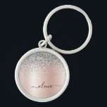 Rose Gold - Schwarz Rosa Silber Glitzer Monogramm Schlüsselanhänger<br><div class="desc">Rose Gold - Rosa- und Silberne Imitate Foil metallic sparkle Glitzer gebürstete Metal Monogram Name Keychains (Key Chain). Das macht den perfekten 16 Geburtstag,  Hochzeit,  Brautparty,  Jubiläum,  Babydusche oder Junggeselinnen-Abschied Geschenk für jemanden,  der Lieben glamourösen Luxus und schicke Stile.</div>