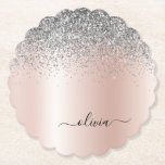 Rose Gold - Schwarz Rosa Silber Glitzer Monogramm Untersetzer<br><div class="desc">Rose Gold - Rosa- und Silberne Imitate Foil metallic Sparkle Glitzer gebürstete Metal Monogram Name Paper Untersetzer. Dies macht den perfekten Abschluss,  Geburtstag,  Hochzeit,  Brautparty,  Jubiläum,  Babydusche oder Junggeselinnen-Abschied Geschenk für jemanden,  die Lieben glamourösen Luxus und schicke Stile.</div>