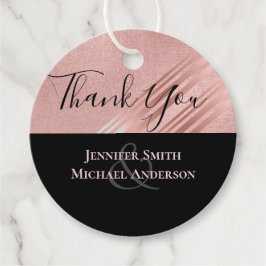 Rose Gold Schwarzer Glitzer Foil Look WEDING Geschenkanhänger