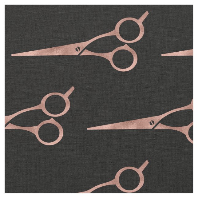 Rose Gold Scissors Friseur Stylist Salon Stoff (Nahaufnahme)