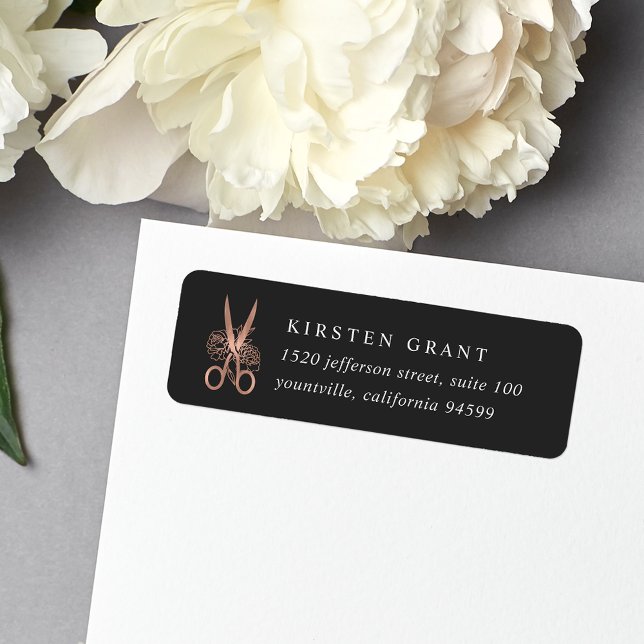 Rose Gold Scissors Logo-Rücksendeadresse (Von Creator hochgeladen)