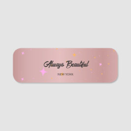 Rose Gold Script Calligraphy Namensschild