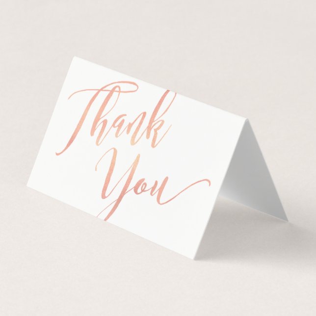 Rose Gold Script Schriftart Kalligraphie Vielen Da Visitenkarten (Vorderseite)