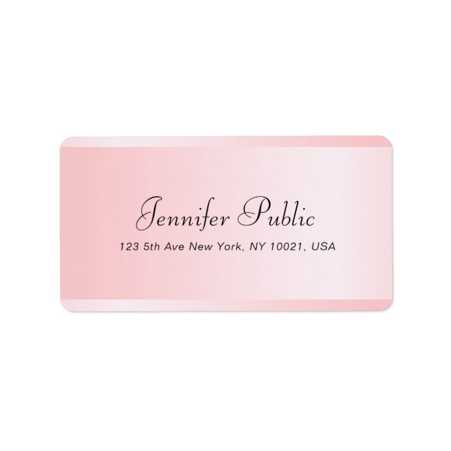 Rose Gold Script Template Elegante Typografie Adressaufkleber (Vorne)