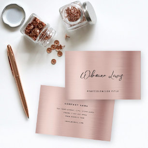 Rose Gold Script Typografie Moderne Minimalistisch Visitenkarte