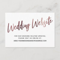 Rose Gold Script Wedding Website Save the Date