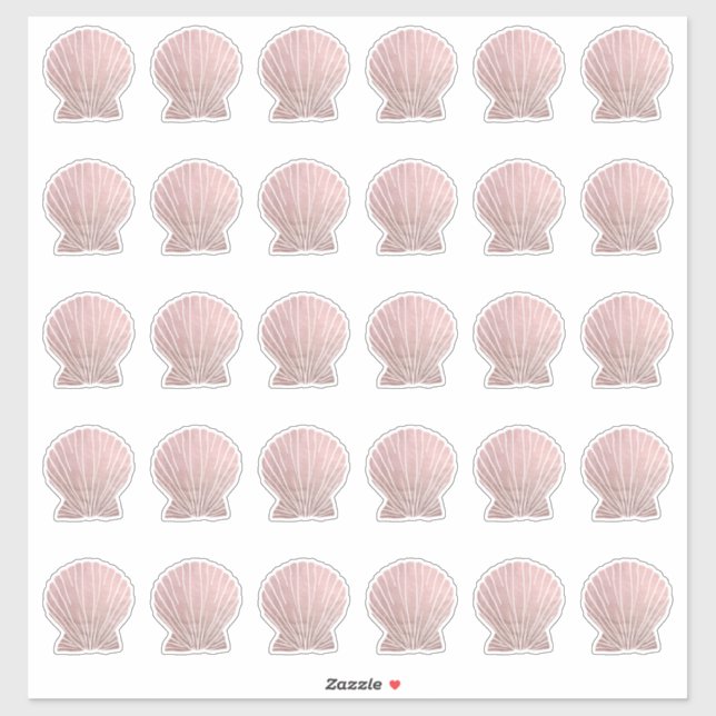 Rose Gold Seashell Mehrere Aufkleber (Blatt)
