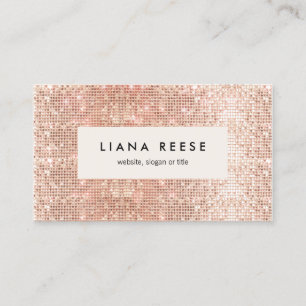 Rose Gold Sequin Beauty Salon Visitenkarte
