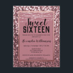 Rose Gold Sequin/Glitzer Sweet 16 Geburtstagsparty Postkarte<br><div class="desc">Rose Gold Sequin/Glitzer Sweet 16 Geburtstagsparty Einladungs-Postkarte bietet viele lila funkelnd Sequins! Mit unserem einfach zu bedienenden Designwerkzeug können Sie Ihre Einladung ganz einfach personalisieren. Schriftart und Schriftart können durch die Option "Weitere Anpassung" im Designwerkzeug geändert werden. Wenn Sie Hilfe benötigen oder sich für die Koordination von Artikeln oder eine...</div>