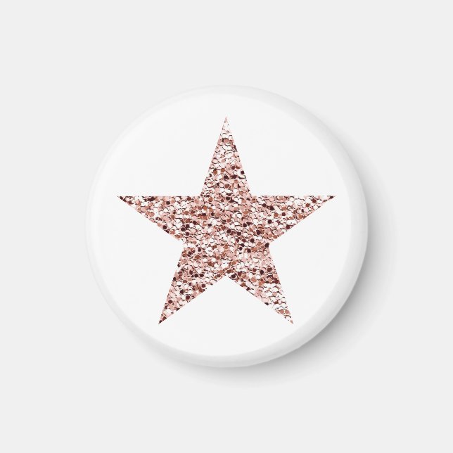 Rose Gold Sequin Twinkle Clipart Shinting Star Cli Magnet (Vorne)