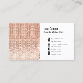 Rose Gold Sequins Social Media Icon Beauty Salon Visitenkarte