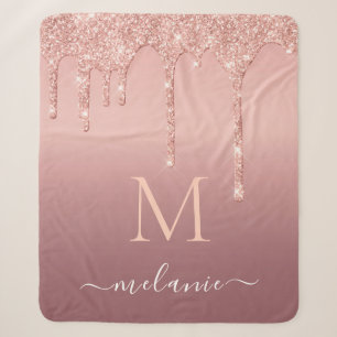 Rose Gold Sherpa Blanket Individuelle Name und Let Sherpadecke