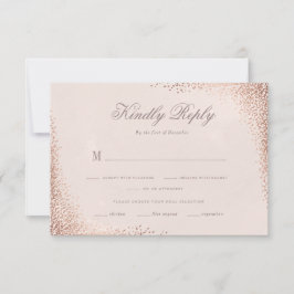 Rose Gold Shimmer Elegante Hochzeit RSVP Karte