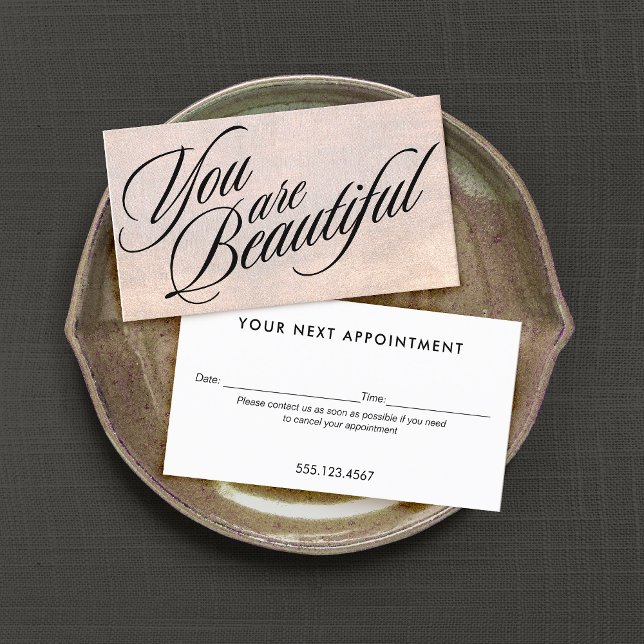 Rose Gold Shimmer Ernennung Erinnerung Terminkarte (Von Creator hochgeladen)