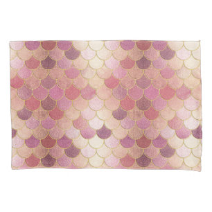 Rose Gold Shimmer Mermaid Scale Muster Kissenbezug