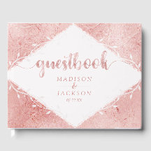 Rose Gold Shimmer Metallic Foil Wedding Monogram