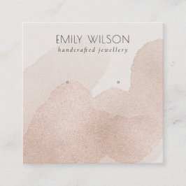 Rose Gold Shiny Brush Stroke Gestank Earring Displ Quadratische Visitenkarte