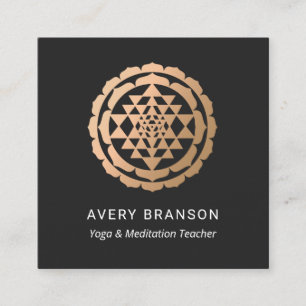 Rose Gold Shri Yantra Meditation Lehrer Quadratische Visitenkarte