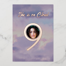 Rose Gold sie auf Cloud 9 Foto Brautparty Folieneinladung