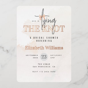 Rose Gold sie bindet das Brautparty des Knotens Folieneinladung