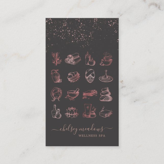 Rose-Gold-Signatur-Wellness-Center-Logo Visitenkarte (Vorderseite)