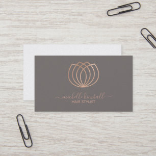 Rose Gold Signature Lotus Blume Business Card Visitenkarte